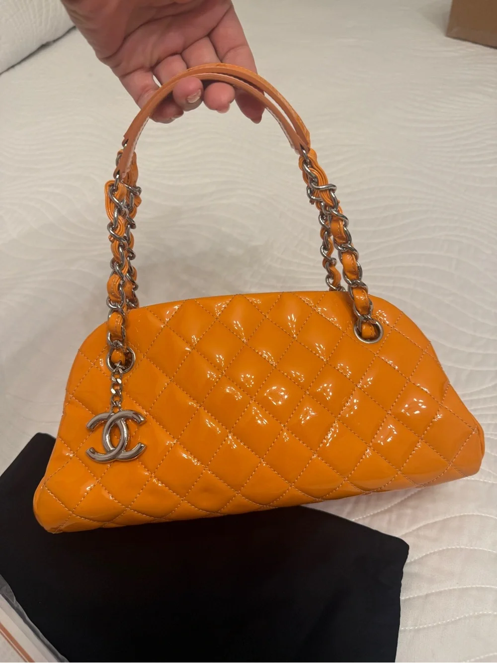Vintage🧡 Extremely beautiful item✨CHANEL Bowling bag Mademoiselle Matelasse Coco